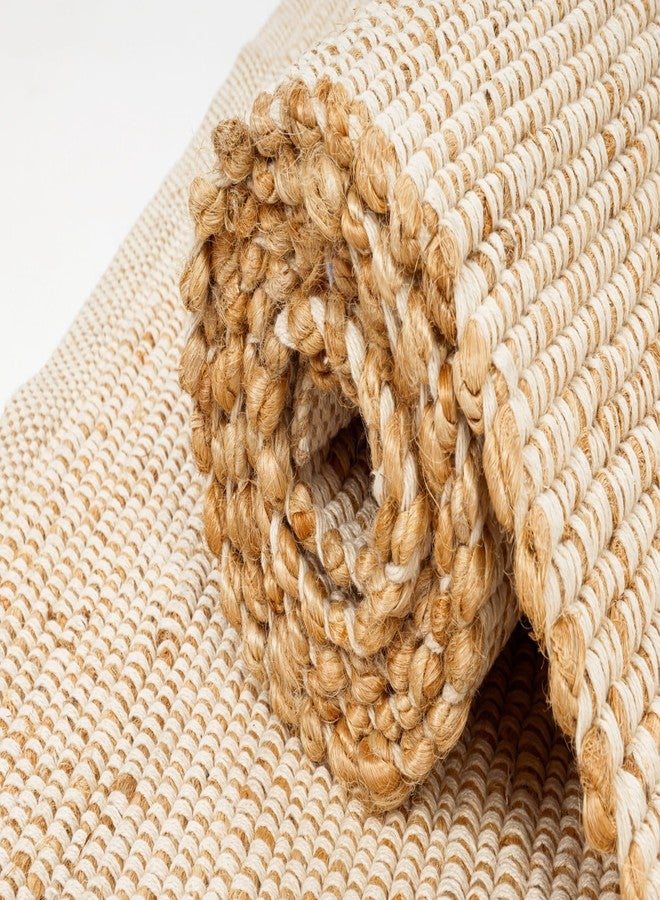 KEMA Jute Cotton Area Rug - 8'x2' Natural Hand Woven Reversible Entry Area Rugs Vintage Farmhouse Bohemian Rectangular Floor Rug for Bedroom, Kitchen, Living Room, Indoor-Outdoor - Image 5